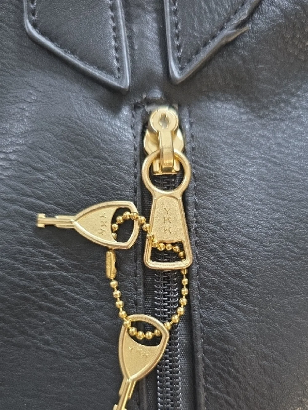 Conceal Carry Classic Black Faux Leather Tote w/ Gold Hardware, Zipper & Lock